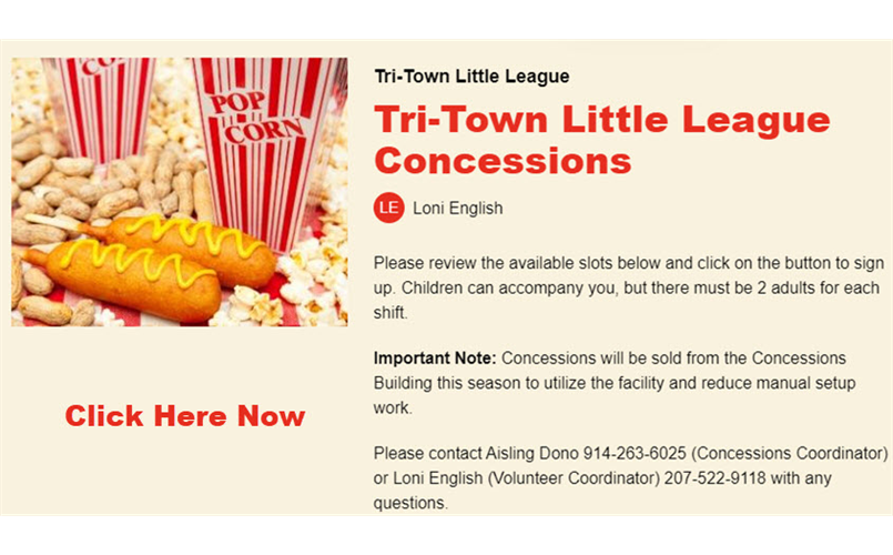 Concessions Sign-Up