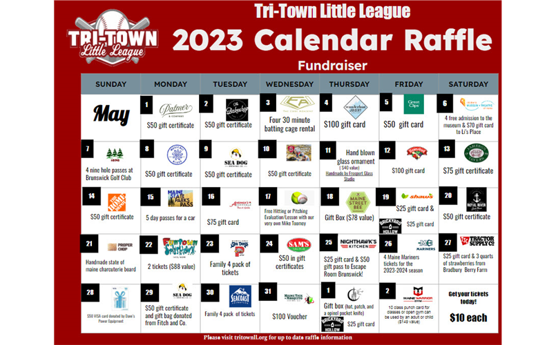 May Calendar Raffle
